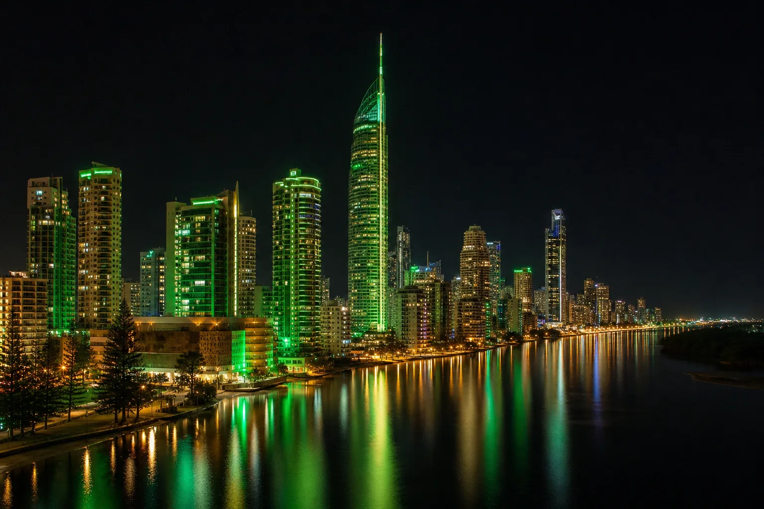 Editorial city guide graphic for Lucky Ones Casino readers in Gold Coast, QLD