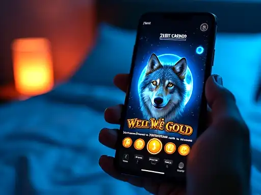 Wolf Gold pokie artwork at Lucky Ones Casino